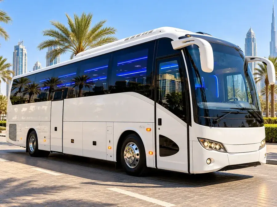 Private Event / Party Bus vehicle type shown as illustrative fleet option
